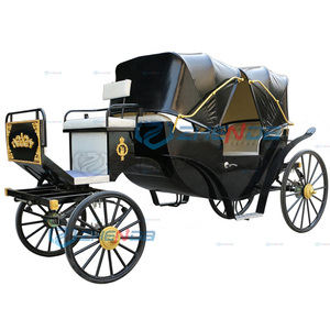 Sightseeing in Black with Sunshade Comfortable and Stylish Electric Sightseeing Horse Drawn Carriage - Product Image 1