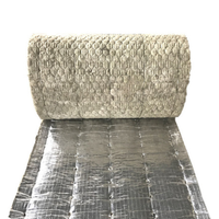 Couverture en laine de roche grillagée en feuille d'aluminium-Rouleau d'isolation de bâtiment à faible teneur en chlorure, antirouille, résistant au feu et insonorisé