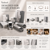 Ensemble d'emballages de luxe personnalisés pour bijoux avec sac cadeau, boîtes rigides en papier, boîte à bague, boîte à collier, boîte à tiroir, logo personnalisé OEM ODM