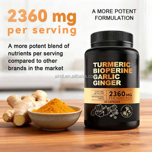 Complément alimentaire naturel de qualité professionnelle non OGM, 2360 mg par portion, 120 capsules, curcuma, biopérine, <span class=keywords><strong>ail</strong></span>, gingembre, pour adultes - Product Image 2