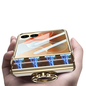 Coque de téléphone transparente avec anneau de maintien pour MOTO <span class=keywords><strong>Raza</strong></span> 70/<span class=keywords><strong>Raza</strong></span> 70 Ultra, avec protection de charnière, finition électrolytique - Product Image 3
