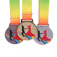 Medallas de Baile para Eventos Deportivos al por Mayor, Medallas de Baile de Salón de Metal Dorado/Níquel/Latón Antiguo, Grabadas con Láser, Duraderas