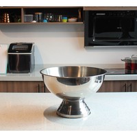Bol à punch en acier inoxydable à double paroi avec base pour louche, capacité 2L, design moderne et luxueux pour la maison, les bars et les fêtes
