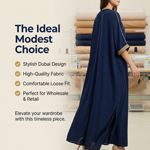 Caftán Deep Blue Devotion con borlas para la edición Quiet Mosque - Product Image 4