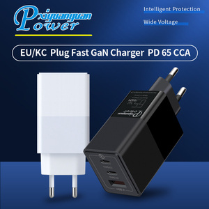Cargador Rápido GaN de Pared para la UE, 65W, USB-C y USB-A, 3 Puertos, con PD/PPS para <span class=keywords><strong>Apple</strong></span> iPhone, MacBook Pro/XPS/17 Pro <span class=keywords><strong>Max</strong></span>/16/15/S26 Ultra - Product Image 2