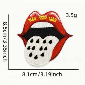Nouvelle broderie thermocollante rouge KOLLE ALAAT, masque de carnaval, patch de clown pour la décoration des vêtements et des sacs à dos - Product Image 2