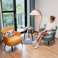 Fauteuil de loisirs en bois massif de style américain moderne, fauteuils en tissu pour le salon, canapé-lit