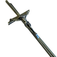 Decoración Funeraria D090, Cruz de Metal con Jesús, Accesorios para Ataúd y Féretro, en Proveedor de Artículos Funerarios