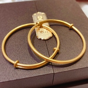 NINE'S Custom 24K Real Gold Bracelet Bangles Adjustable Baby Bracelet Wholesale Bracelet Solid Gold