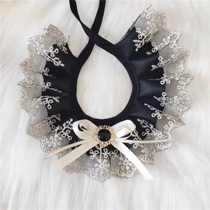 Collar de encaje con lazo para mascotas, bufanda, juguete de peluche, babero lindo para gatos, perros y cachorros, babero de hadas para la saliva - Product Image 1