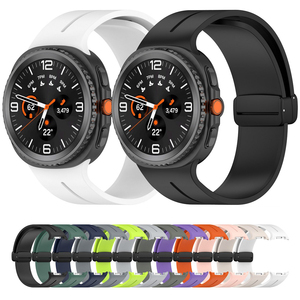 สายรัดข้อมือแบบแม่เหล็กสีดำแบบพับได้สำหรับเปลี่ยนใส่ Samsung <span class=keywords><strong>Galaxy</strong></span> Watch8/8 Classic สายนาฬิกาซิลิโคน - Product Image 1