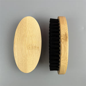 Stock de fábrica, nailon cepillo de cerdas de bambú y láser personalizado con logotipo, cepillos de barba de bambú medio duro para el aseo de los hombres - Product Image 5