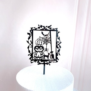 Adorno acrílico <span class=keywords><strong>de</strong></span> plástico para pastel <span class=keywords><strong>de</strong></span> calabaza, Araña, Halloween - Product Image 4