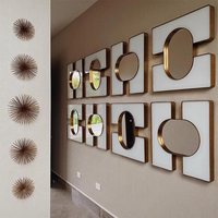 Miroir Décoratif Mural Sur Mesure Style Moderne Luxe Léger Nordique Français pour Mur d'Arrière-Plan de Salon Nouveau Style