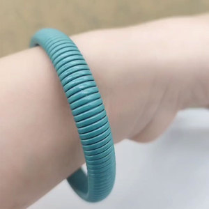 Bracelet élastique en alliage de zinc bleu clair, simple, élégant, empilable, bijoux tendance - Product Image 3