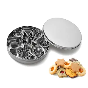 Amazon Top Seller 2020 New Baking Tool 24 PCS Stainless Steel Halloween DIY Tools Heart Star Biscuits Mold Cookie Cutter Set