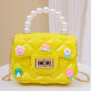 2024 DIY dekorasi karton gadis kecil mini tas selempang bahu rantai lucu dompet koin anak-anak tas jeli anak - Product Image 4