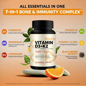 चीन निर्माता कस्टम सूत्र 7 में 1 विटामिन डी 3 10000 iu <span class=keywords><strong>k2</strong></span> MK-7 हड्डी की ताकत और प्रतिरक्षा स्वास्थ्य के लिए कैप्सूल - Product Image 2