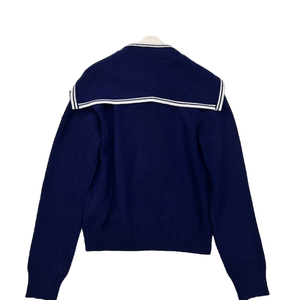 Women Sailor Collar Knit Sweater Long Sleeve Tie Detail Casual Pullover Top Fall Winter Outwear - Product Image 4