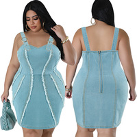 <strong>Best</strong> <strong>Selling</strong> New Product Summer Plus Size Women's <strong>Clothing</strong> Sleeveless Suspenders Tassel Denim Mini Dress