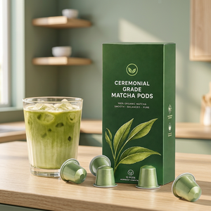 Capsules de thé matcha biologique style Uji, thé vert Tencha moulu sur pierre de qualité supérieure, pour les cafetières professionnelles de bureau - Product Image 3