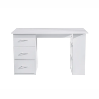 Meubles de bureau à domicile Tiroirs de rangement en panneaux de bois de couleur blanche avec étagère Bureau d'ordinateur