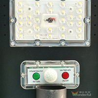 Lampadaire solaire à faisceau large WON-502-8 400W 3.2V 32AH 6V 30W IP65 LED Bridgelux-USA 5 à 7 pour routes industrielles et zones pluvieuses