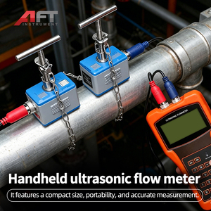 Débitmètre ultrasonique portable numérique à <span class=keywords><strong>pince</strong></span> OEM intelligent avec <span class=keywords><strong>batterie</strong></span> 3,6 V, étanche IP67 et écran LCD - Product Image 4