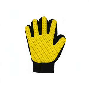 Dog Bath Gloves Yellow Black Non Slip For Pet Grooming 12Pcs - Product Image 1