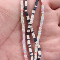 Assurance qualité nouvelle conception 1x2mm macaron et blanc et noir couleur petit bloc perles de pierre d'oxyde d'anion naturel