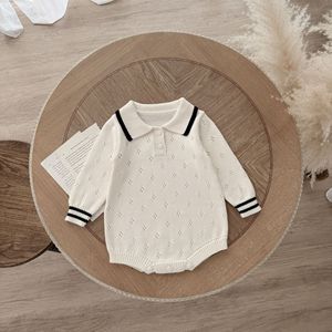 Fabricante personalizado de bodies de punto Pointelle para bebés, ropa para niñas, pelele, mono, lindo pelele de punto de manga larga - Product Image 2