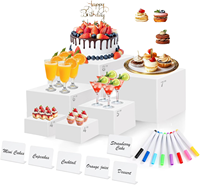6 Stück Quadratische Acryl-Präsentationsständer Tisch-Buffetboxen für Kuchen & Desserts Catering-Dekoration