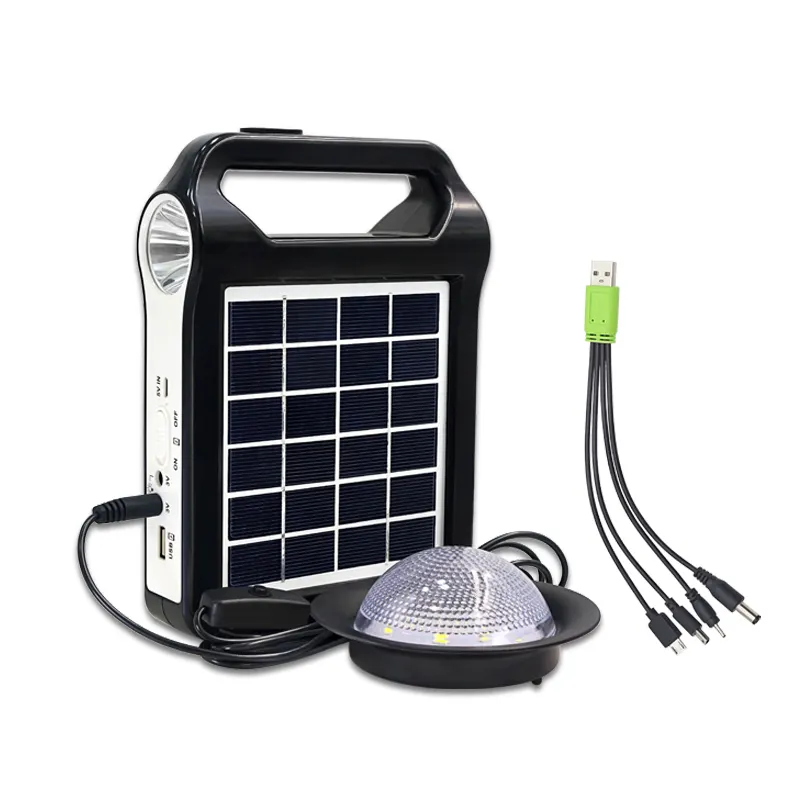 Mini sistema de iluminação doméstico, portátil, dc, bateria de lítio 6v2w, sistema de iluminação, iluminação de painel solar, venda imperdível