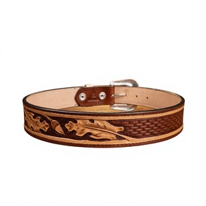 BS INTERNATIONAL Vintage Custom Length Engraved Cow Hide Leather Square Solid Pin Buckle <b>Belt</b> Stainless Steel Waterproof 3.8CM - Product Image 2