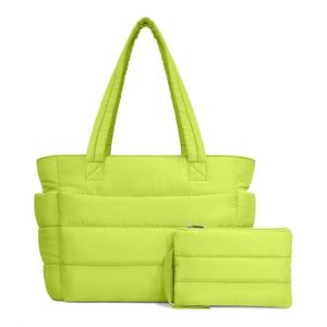 2026 Trendy Ladies' Puffer Tote <b>Handbag</b> Stylish Women's Polyester <b>Nylon</b> Puffy Shoulder Bag with Letter Pattern Design - Product Image 1