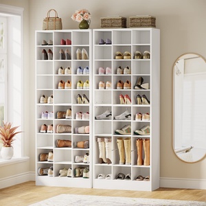 10-Tier Farmhouse Convertible <strong>Shoe</strong> Storage Cabinet White Wooden <strong>Shoe</strong> <strong>Rack</strong> 30 Cubbies Freestanding <strong>Tall</strong> Entryway Dining <strong>Shoe</strong> - Product Image 5