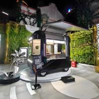 Petit stand de marché nocturne, kiosque mobile pour en-cas, kiosque alimentaire pliable, table en acier inoxydable, chariot commercial, chariot alimentaire