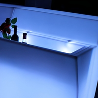 Comptoir de bar moderne à LED, mobilier de bar en plastique avec éclairage LED pour bar à domicile et fêtes