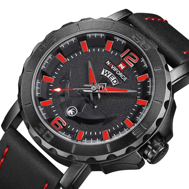 NAVIFORCE Men top famous Brand Luxury Casual Quartz value Wrist Male Watches With Leather Band