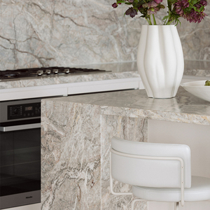 Tùy chỉnh sang trọng cổ điển đảo tủ bếp với MDF carcase và thạch anh Top biệt thự thanh lịch đồ nội thất nhà bếp thiết kế để bán - Product Image 5