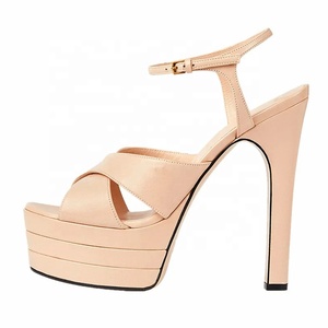 Cross Straps Women's Mixed Color Shoes High Heel Platform Peep Toe Sandals Summer Club Ladies Dancer <b>Pumps</b> - Product Image 2