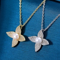 Collier trèfle à quatre feuilles en argent sterling S925 avec perle d'eau douce naturelle, bijou porte-bonheur pour femme, le plus bien noté par SPJ, faible MOQ