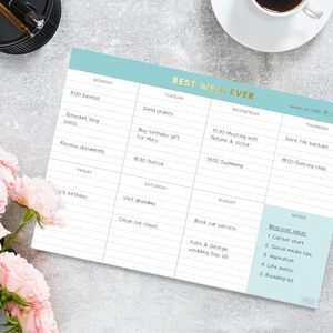 Carnet de planification hebdomadaire personnalisé avec logo imprimé sur papier d'art 25,4x17,8CM, <span class=keywords><strong>liste</strong></span> de courses, <span class=keywords><strong>liste</strong></span> de choses à faire, fournitures scolaires, planificateur d'objectifs - Product Image 3