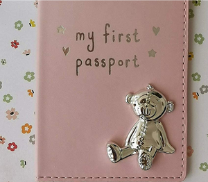 My First Passport & Equipaje Tag Set con Metal Teddy Icon Pink PU Personalización Gua Cartera impermeable para hombres 10 piezas aceptables - Product Image 5