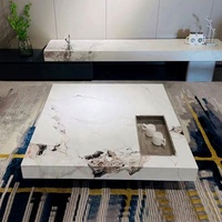 Table basse GEDO en pierre frittée italienne, table suspendue carrée simple, table à thé pour salon, vente en gros usine