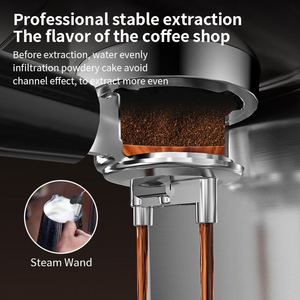 Machine à expresso semi-automatique 1,6 L 800 W en acier inoxydable avec mousseur à lait pour la maison et le bureau - Product Image 5