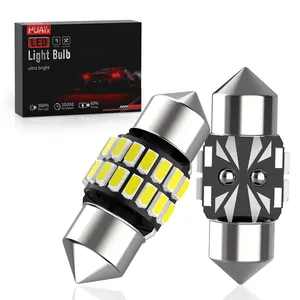 Car LED light bulb T10 c5w 28 31 36 39 42mm double tip 12V Reading License Plate Indoor Lights