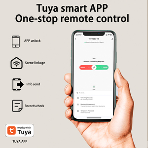 Z13 Compatibile con Tuya Smart, Serratura Intelligente con Impronta Digitale, <span class=keywords><strong>Password</strong></span>, Carta, Chiave e <span class=keywords><strong>Controllo</strong></span> App, Accesso Senza Chiave 5-in-1, in Alluminio/Acciaio/ottone - Product Image 6