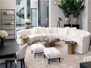 Canapé Sectionnel Modulaire Haut <span class=keywords><strong>de</strong></span> Gamme Italien Sur Mesure Design Moderne Revêtement <span class=keywords><strong>Velours</strong></span> Vert Canapé Courbé pour Villa et Meubles <span class=keywords><strong>de</strong></span> Salon - Product Image 2