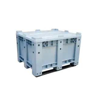 산업용 HDPE 야채 뚜껑이있는 플라스틱 상자 저장 및 물류 용 유로 팔레트 PP 생산 상자